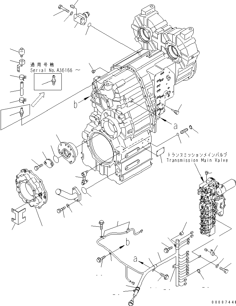 Схема запчастей Komatsu WA450-5L - ТРАНСМИССИЯ (АКСЕССУАРЫ) СИЛОВАЯ ПЕРЕДАЧА