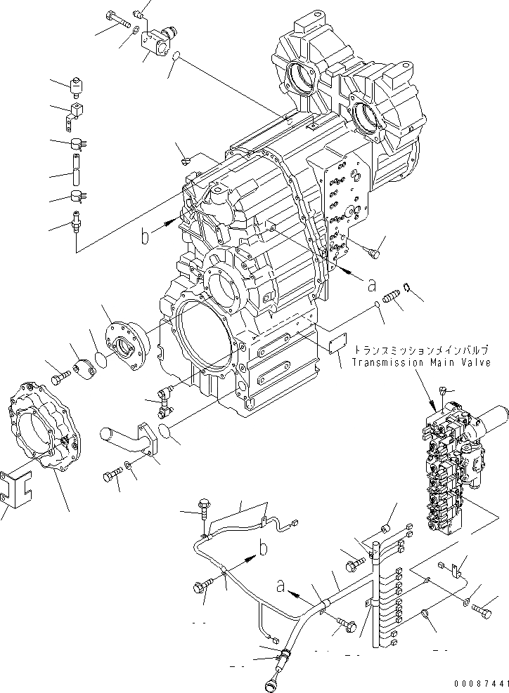 Схема запчастей Komatsu WA450-5L - ТРАНСМИССИЯ (ОНОСЯЩИЕСЯ К НЕЙ ЧАСТИ)(С БЛОКИР.-UP) СИЛОВАЯ ПЕРЕДАЧА