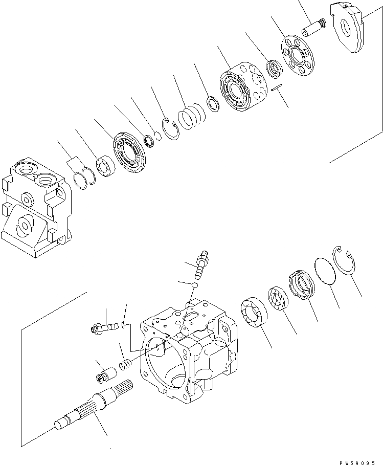 Схема запчастей Komatsu WA450-5L - ОСНОВН. НАСОС (/) ГИДРАВЛИКА