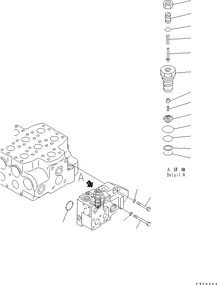 Схема запчастей Komatsu WA450-5L - КОНТРОЛЬНЫЙ КЛАПАН (2-Х СЕЦИОНН.) (7/7) ГИДРАВЛИКА