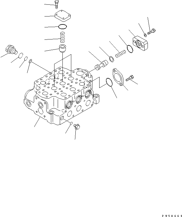 Схема запчастей Komatsu WA450-5L - УПРАВЛЯЮЩ. КЛАПАН (3-Х СЕКЦИОНН.) (/7) ГИДРАВЛИКА