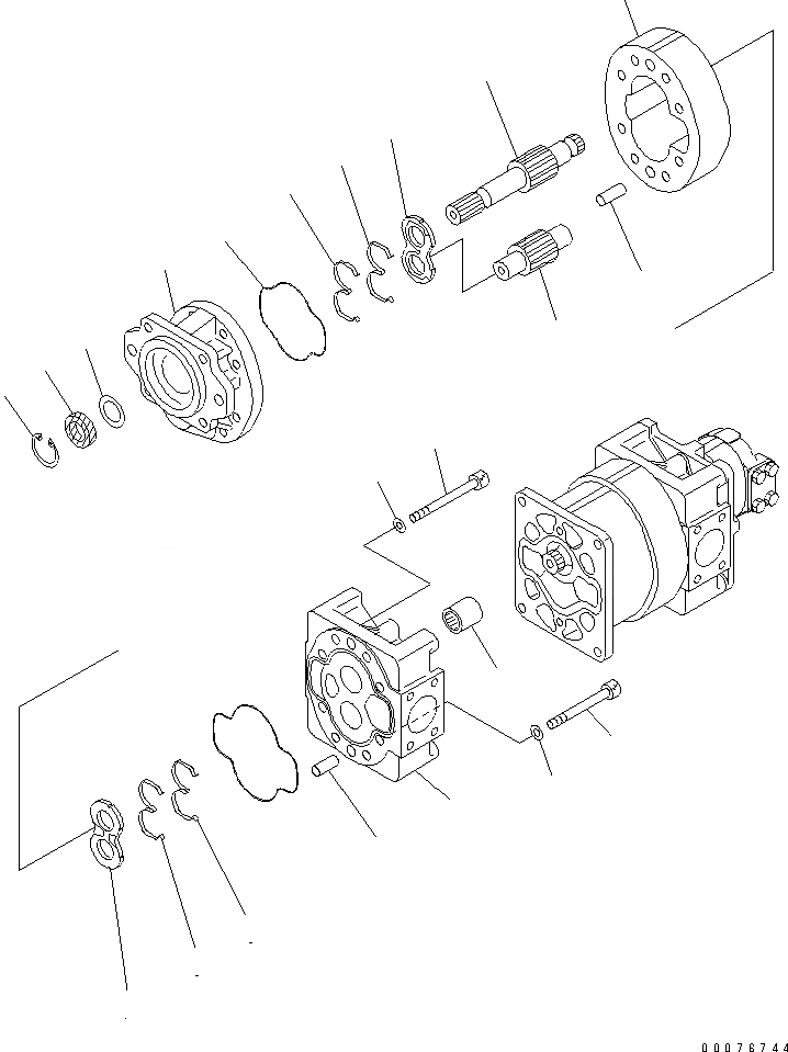 Схема запчастей Komatsu WA450-5L - РАБОЧЕЕ ОБОРУДОВАНИЕ НАСОС (ГИДРОТРАНСФОРМАТОР ПОДАЧА SECTION) (ВНУТР. ЧАСТИ) (/) ГИДРАВЛИКА