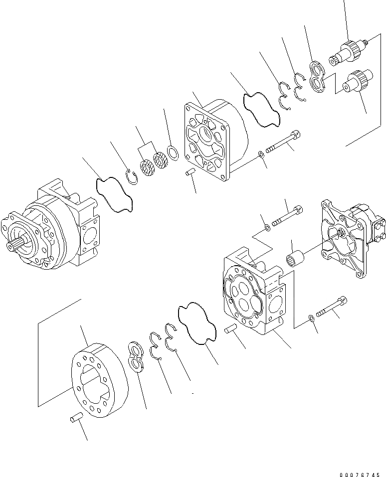 Схема запчастей Komatsu WA450-5L - РАБОЧЕЕ ОБОРУДОВАНИЕ НАСОС (РАБОЧЕЕ ОБОРУДОВАНИЕ SECTION) (ВНУТР. ЧАСТИ) (/) ГИДРАВЛИКА