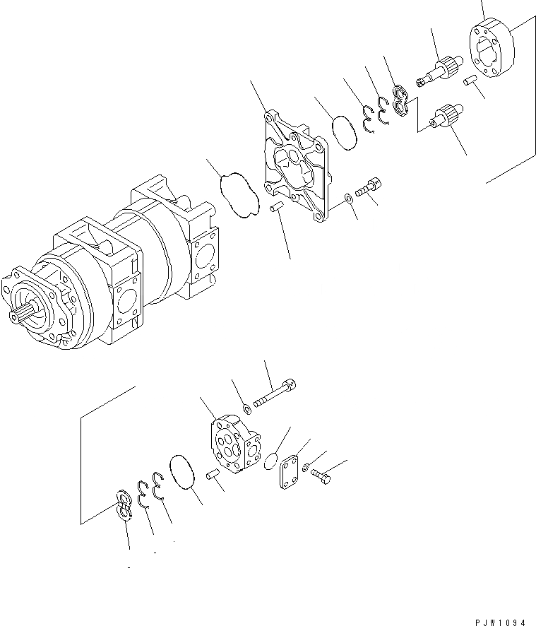 Схема запчастей Komatsu WA450-5L - РАБОЧЕЕ ОБОРУДОВАНИЕ НАСОС (P.P.C SECTION) (ВНУТР. ЧАСТИ) (/) ГИДРАВЛИКА