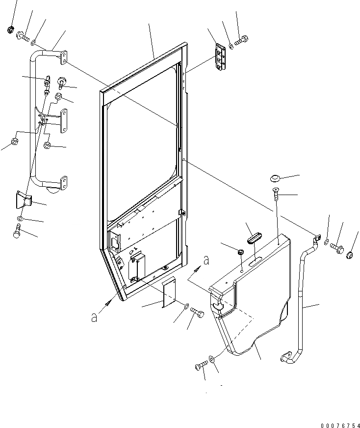 Схема запчастей Komatsu WA450-5L - КАБИНА ROPS (ЧАСТИ ДВЕРИ¤ ПРАВ.)(№A-A) КАБИНА ОПЕРАТОРА И СИСТЕМА УПРАВЛЕНИЯ