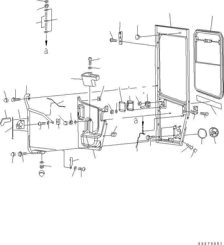 Схема запчастей Komatsu WA450-5L - КАБИНА ROPS (FRITZMEIER) (ЛЕВ. ДВЕРЬ РАМА И БЛОКИР.)(№A-) КАБИНА ОПЕРАТОРА И СИСТЕМА УПРАВЛЕНИЯ
