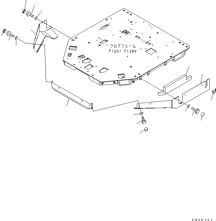 Схема запчастей Komatsu WA450-5L - ПОКРЫТИЕ ПОЛА ЧАСТИ КОРПУСА