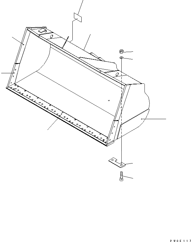 Схема запчастей Komatsu WA450-5L - КОВШ .M (С РЕЖУЩ. КРОМКОЙ НА БОЛТАХ¤ .8M) РАБОЧЕЕ ОБОРУДОВАНИЕ