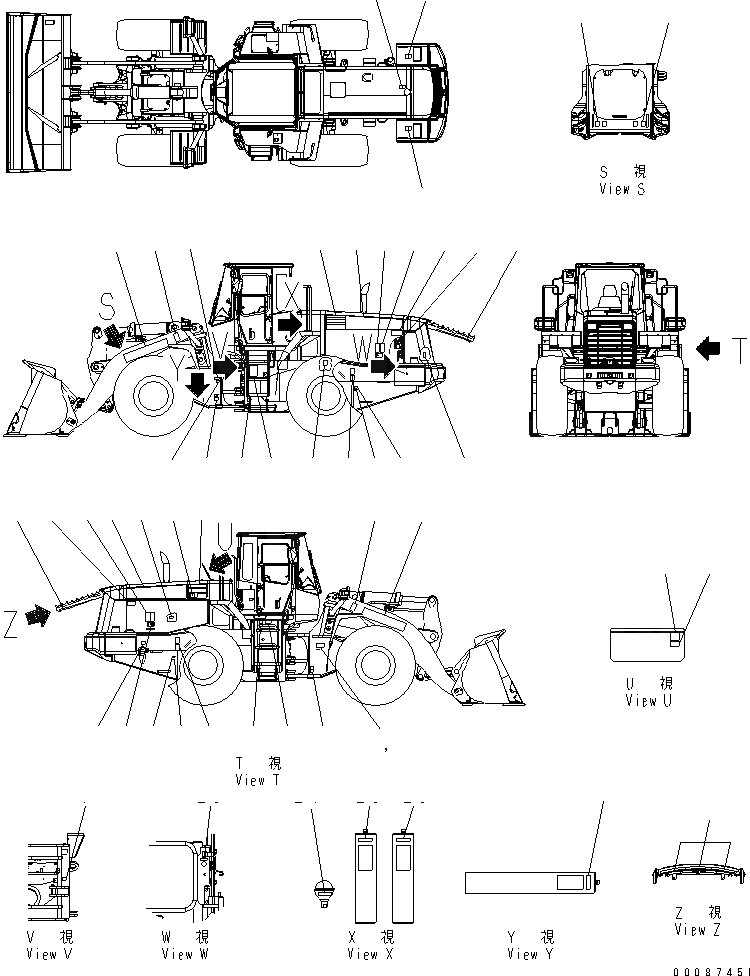 Схема запчастей Komatsu WA450-5L - МАРКИРОВКА (АНГЛ.) МАРКИРОВКА