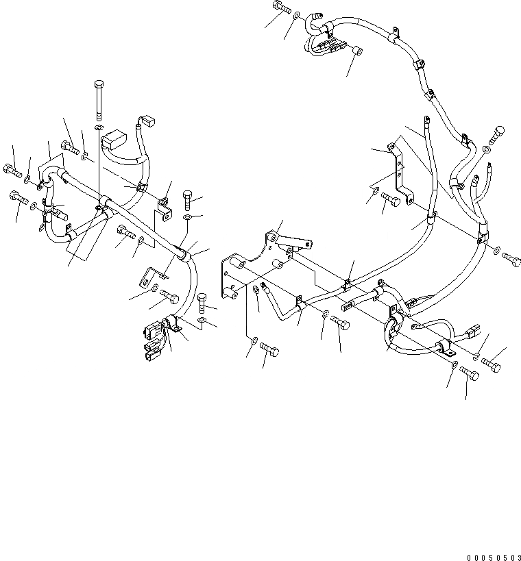 Схема запчастей Komatsu WA450-6-W1 - ПРОВОДКА (/) КОМПОНЕНТЫ ДВИГАТЕЛЯ