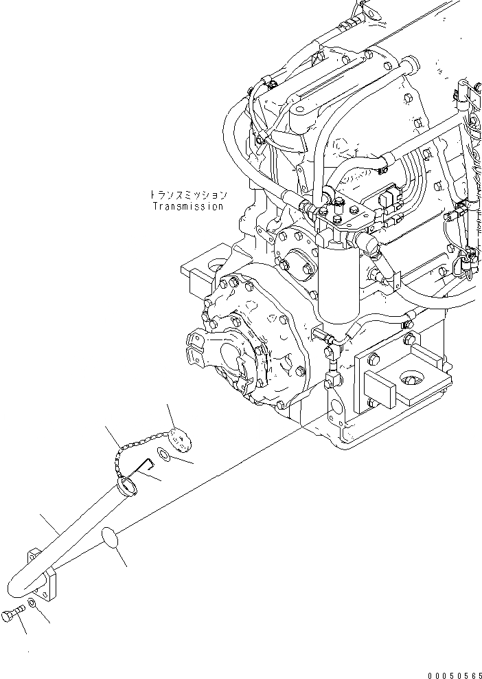 Схема запчастей Komatsu WA450-6-W1 - ГИДРОТРАНСФОРМАТОР И ТРАНСМИССИЯ (НАПОЛНИТЕЛЬ ТРУБКА) СИЛОВАЯ ПЕРЕДАЧА