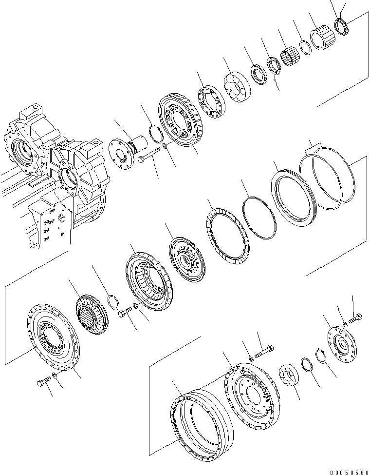 Схема запчастей Komatsu WA450-6-W1 - ГИДРОТРАНСФОРМАТОР (С БЛОКИР.-UP) СИЛОВАЯ ПЕРЕДАЧА