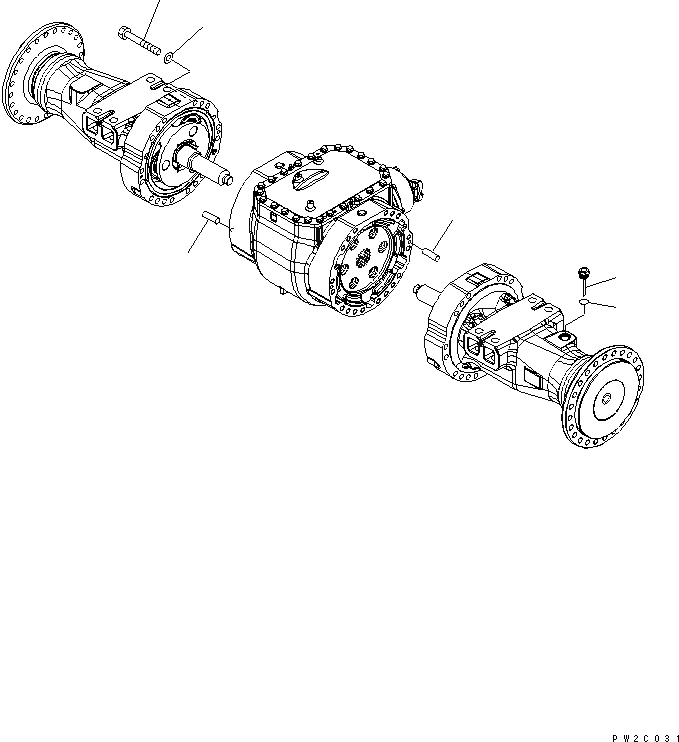 Схема запчастей Komatsu WA450-6-W1 - ПЕРЕДНИЙ МОСТ (МОСТ КРЕПЛЕНИЕ И МАСЛ. ЩУП) СИЛОВАЯ ПЕРЕДАЧА