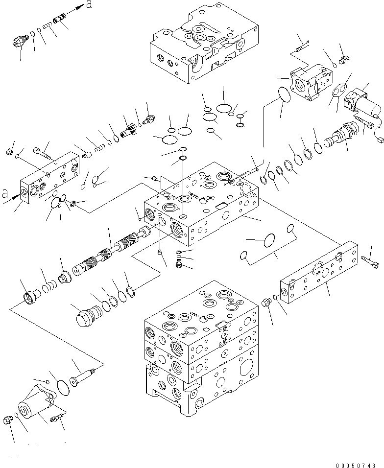 Схема запчастей Komatsu WA450-6-W1 - ОСНОВН. КЛАПАН (7/8) ГИДРАВЛИКА