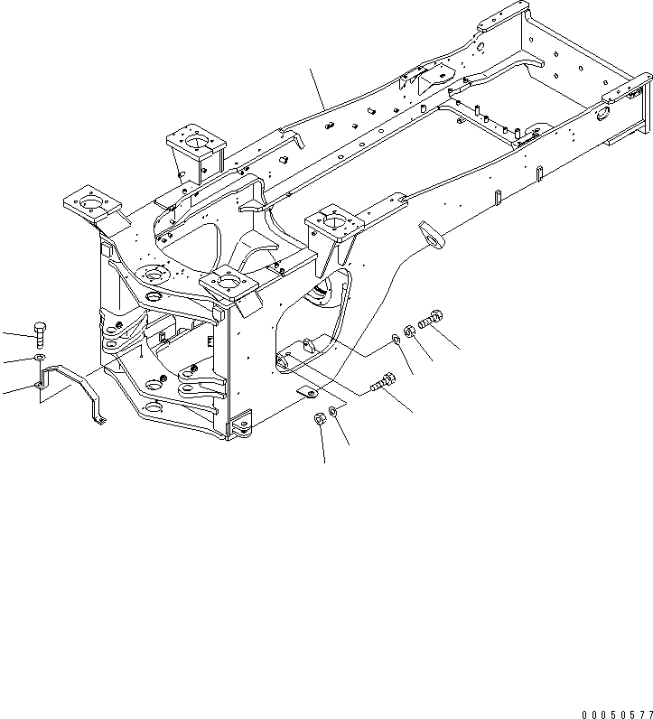 Схема запчастей Komatsu WA450-6-W1 - ЗАДН. РАМА ОСНОВНАЯ РАМА И ЕЕ ЧАСТИ