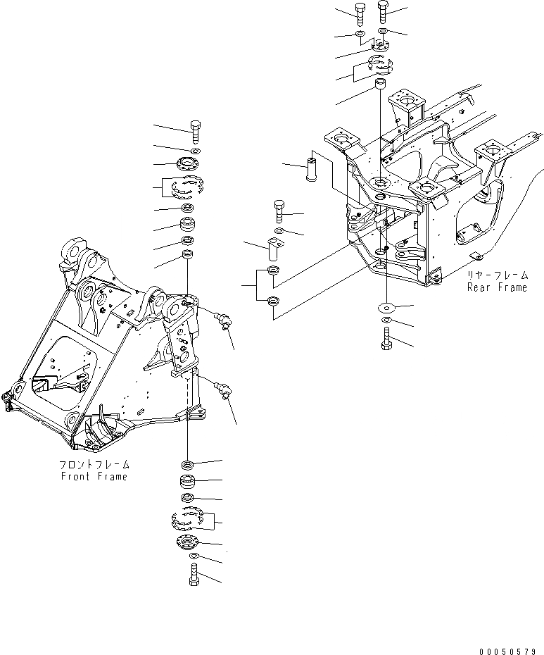 Схема запчастей Komatsu WA450-6-W1 - HINGE ПАЛЕЦ ОСНОВНАЯ РАМА И ЕЕ ЧАСТИ