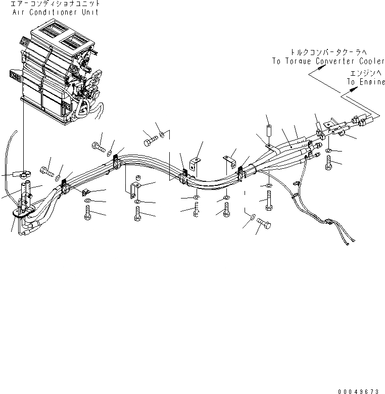Схема запчастей Komatsu WA450-6-W1 - КАБИНА ROPS (ГИДР. ПРОВОД. ОБОГРЕВАТЕЛЯ) КАБИНА ОПЕРАТОРА И СИСТЕМА УПРАВЛЕНИЯ