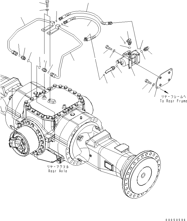 Схема запчастей Komatsu WA450-6-W1 - ТОРМОЗНАЯ ГИДРОЛИНИЯ (ЗАДН. МОСТ ТРУБЫ) КАБИНА ОПЕРАТОРА И СИСТЕМА УПРАВЛЕНИЯ