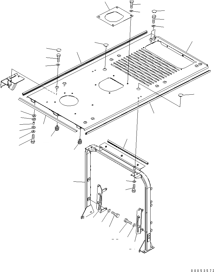 Схема запчастей Komatsu WA450-6-W1 - КАПОТ (COVER) (/) ЧАСТИ КОРПУСА