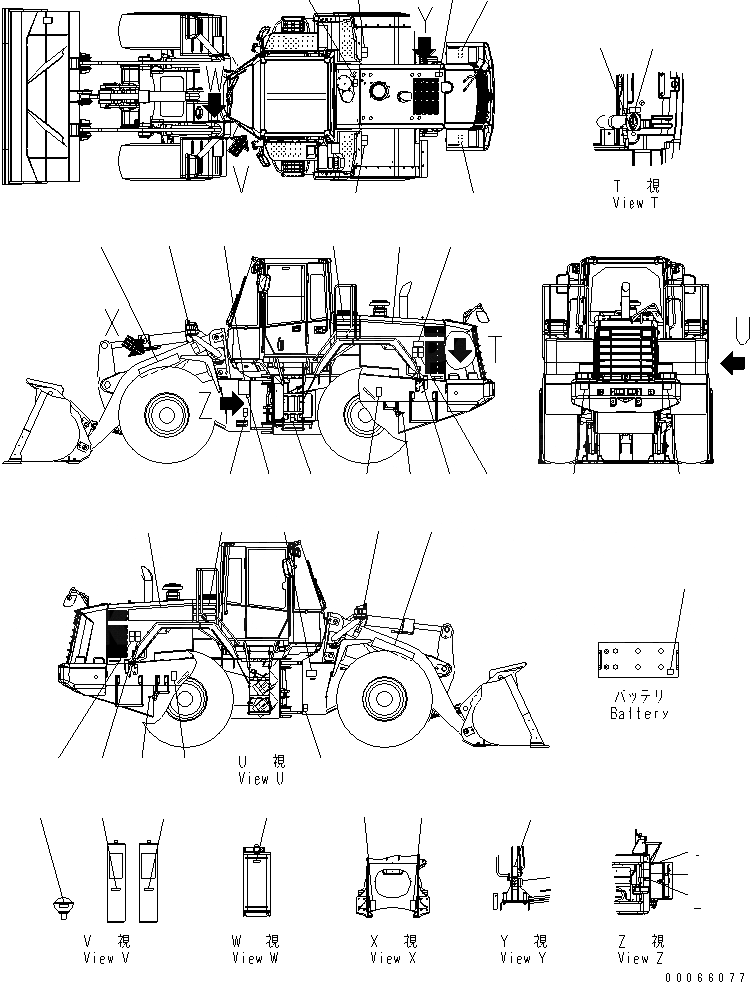 Схема запчастей Komatsu WA450-6-W1 - МАРКИРОВКА (/) МАРКИРОВКА