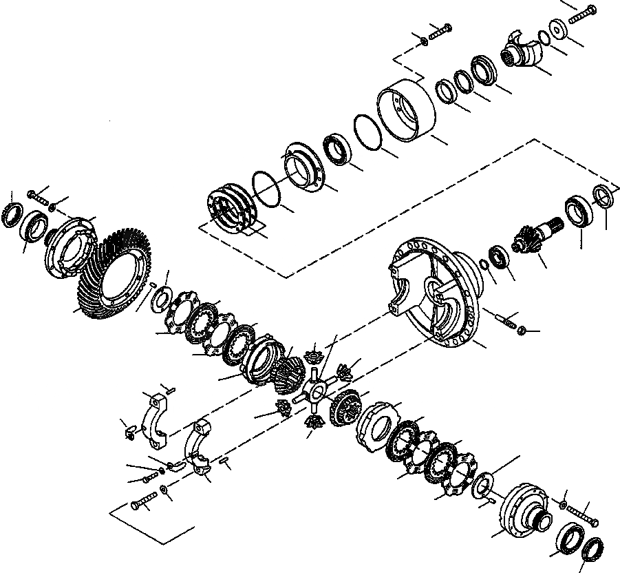 Схема запчастей Komatsu WA450-3L - FIG. F-A ЗАДН. МОСТ - ДИФФЕРЕНЦ. - САМОБЛОКИР. СИЛОВАЯ ПЕРЕДАЧА И КОНЕЧНАЯ ПЕРЕДАЧА