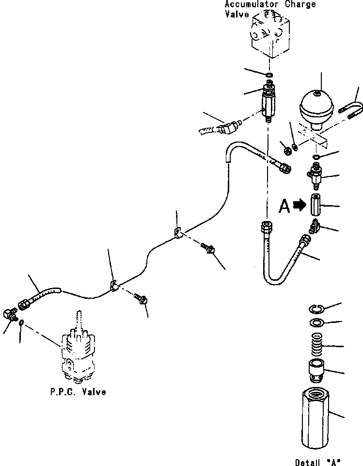 Схема запчастей Komatsu WA450-3L - FIG. H-A ГИДРОЛИНИЯ - КЛАПАН PPCЛИНИЯ - КЛАПАН АККУМУЛЯТОРА - PPC КЛАПАН ГИДРАВЛИКА