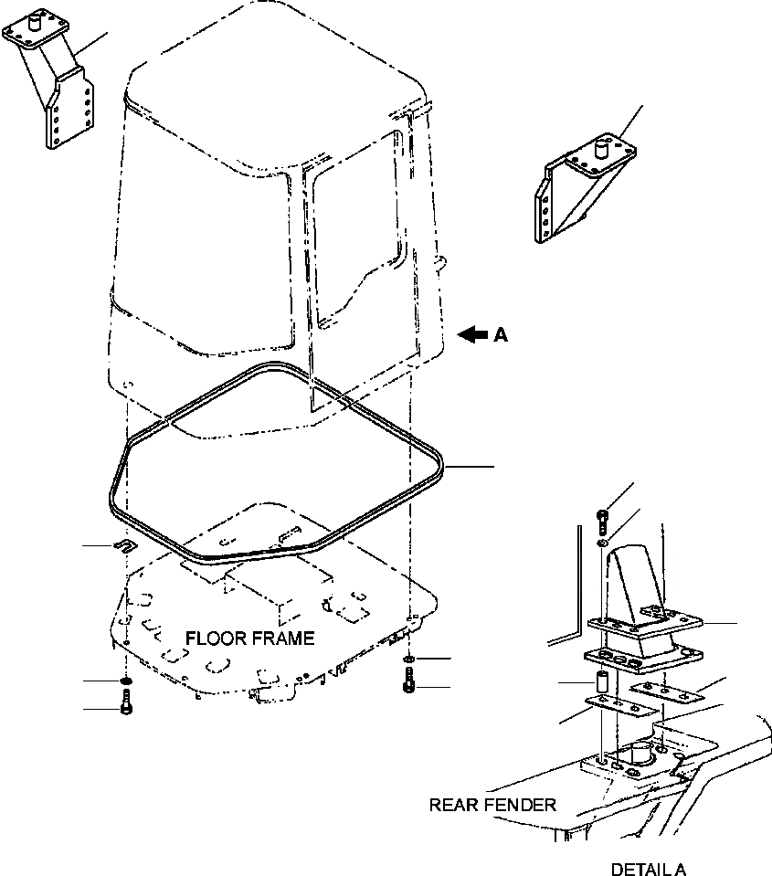 Схема запчастей Komatsu WA450-3L - FIG. K-A КАБИНА ROPS - ЭЛЕМЕНТЫ КРЕПЛЕНИЯ КАБИНА ОПЕРАТОРА И СИСТЕМА УПРАВЛЕНИЯ