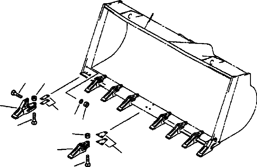 Схема запчастей Komatsu WA450-3L - FIG. T-A КОВШ TEETH РАБОЧЕЕ ОБОРУДОВАНИЕ