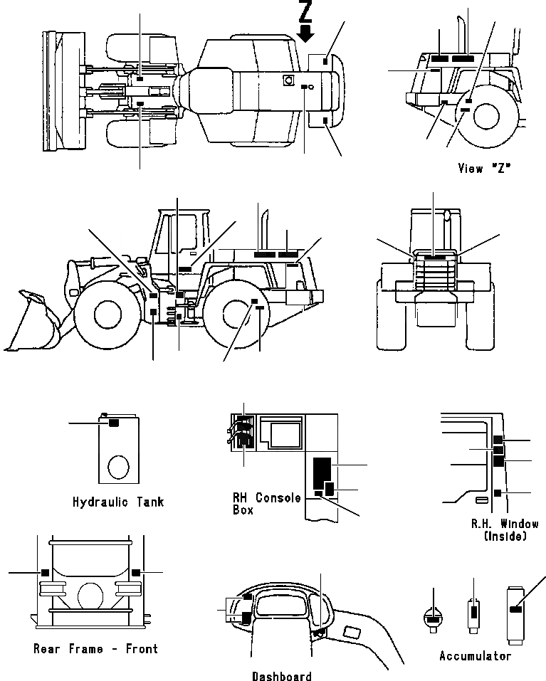 Схема запчастей Komatsu WA450-3L - FIG. U-A PROВОЗДУХОВОДЫ GRAPHICS - ФРАНЦИЯ МАРКИРОВКА