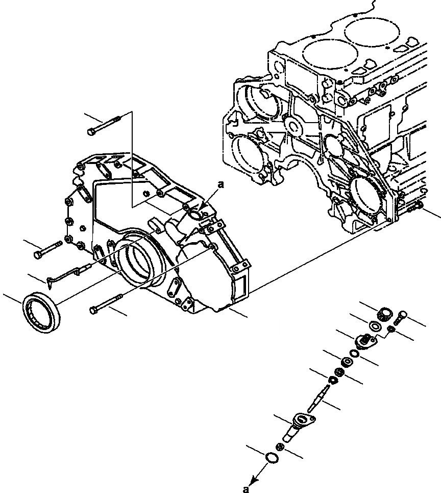 Схема запчастей Komatsu WA450-3MC - FIG. A-AE ПЕРЕДН. COVER ДВИГАТЕЛЬ