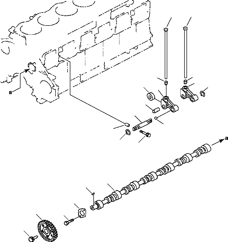 Схема запчастей Komatsu WA450-3MC - FIG. A-BA РАСПРЕДВАЛ ДВИГАТЕЛЬ