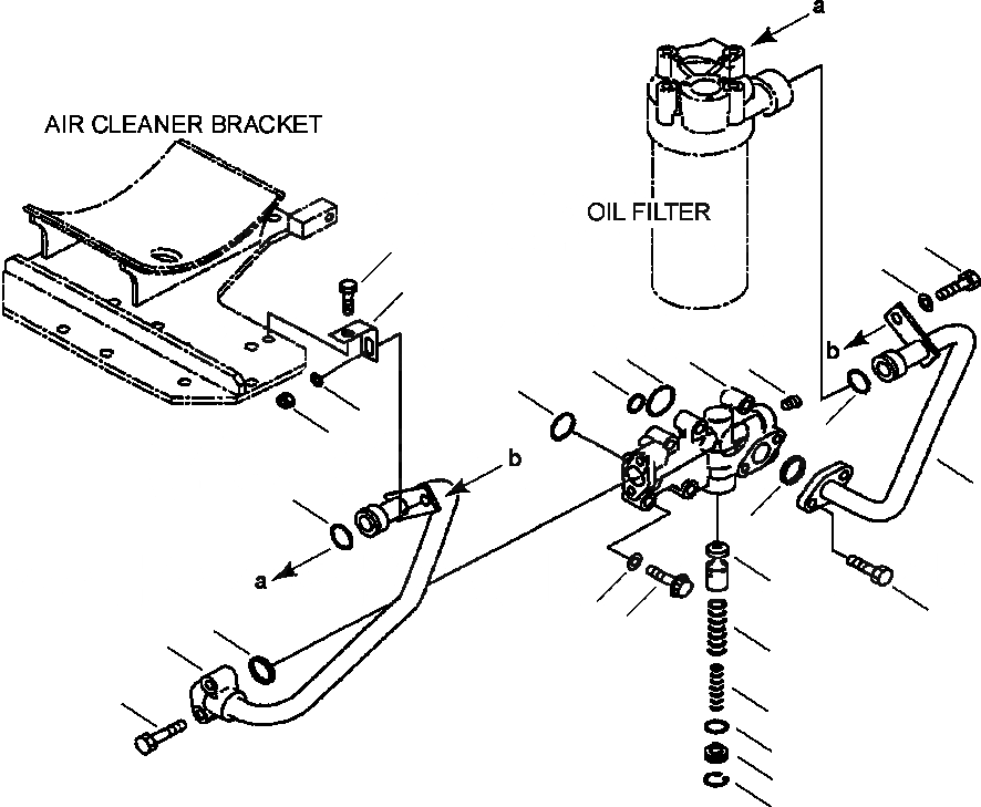 Схема запчастей Komatsu WA450-3MC - FIG. A-BE7 МАСЛ. ФИЛЬТР ТРУБЫ ДВИГАТЕЛЬ