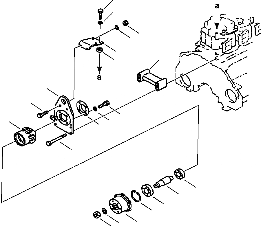 Схема запчастей Komatsu WA450-3MC - FIG. A-AB7 ПРИВОД ВЕНТИЛЯТОРА ДВИГАТЕЛЬ