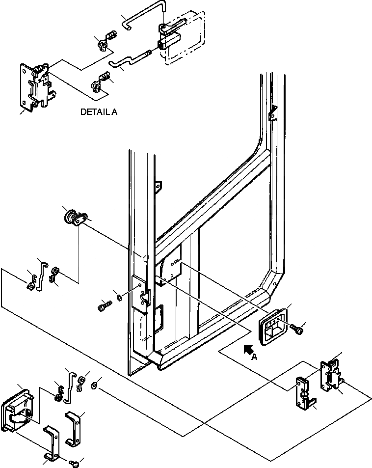Схема запчастей Komatsu WA450-3MC - FIG. K-A КАБИНА - ЗАМОК ДВЕРИ КАБИНА ОПЕРАТОРА И СИСТЕМА УПРАВЛЕНИЯ