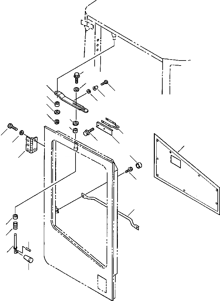 Схема запчастей Komatsu WA450-3MC - FIG. K-A КАБИНА - ПРАВ. ДВЕРЬ ЭЛЕМЕНТЫ КРЕПЛЕНИЯ КАБИНА ОПЕРАТОРА И СИСТЕМА УПРАВЛЕНИЯ