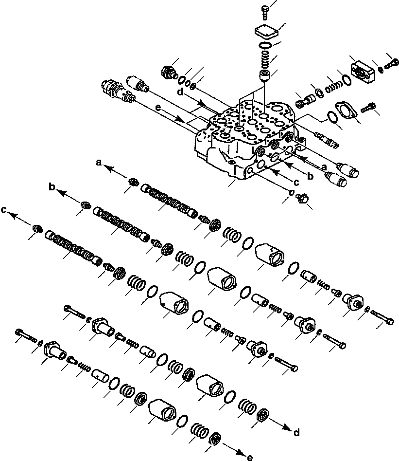 Схема запчастей Komatsu WA450-3MC - FIG. Y-A THREE-СЕКЦ. УПРАВЛЯЮЩ. КЛАПАН ОСНОВН. КОМПОНЕНТЫ И РЕМКОМПЛЕКТЫ