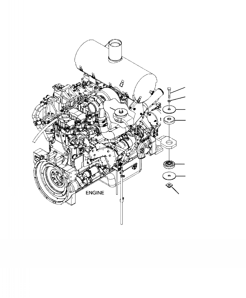 Схема запчастей Komatsu WA470-6 - B-A КРЕПЛЕНИЕ ДВИГАТЕЛЯ КОМПОНЕНТЫ ДВИГАТЕЛЯ