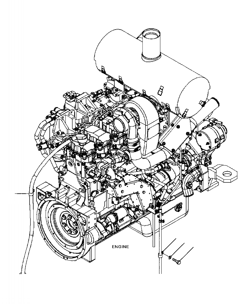 Схема запчастей Komatsu WA470-6 - B-A ДВИГАТЕЛЬ ВЫПУСКН. ШЛАНГИ КРЕПЛЕНИЕ КОМПОНЕНТЫ ДВИГАТЕЛЯ