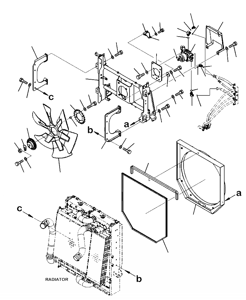 Схема запчастей Komatsu WA470-6 - C-A МОТОР ВЕНТИЛЯТОРА КРЕПЛЕНИЕ СИСТЕМА ОХЛАЖДЕНИЯ