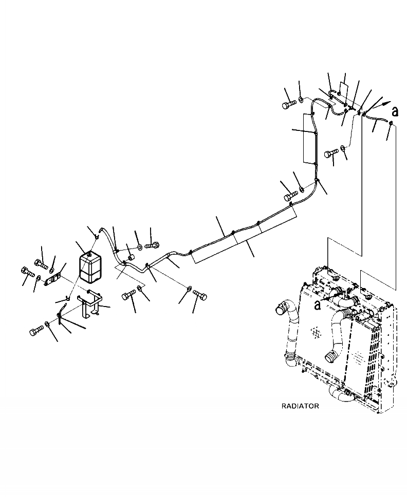 Схема запчастей Komatsu WA470-6 - C-8A РЕЗЕРВН. БАК РАДИАТОРА И ТРУБЫ СИСТЕМА ОХЛАЖДЕНИЯ