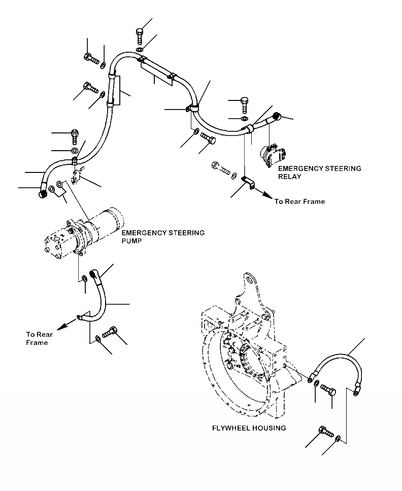 Схема запчастей Komatsu WA470-6 - E-7A ПРОВОДКА ДВИГАТЕЛЬ И ЭКСТРЕНН. РУЛЕВ. УПРАВЛЕНИЕ GROUND КАБЕЛЬS ЭЛЕКТРИКА