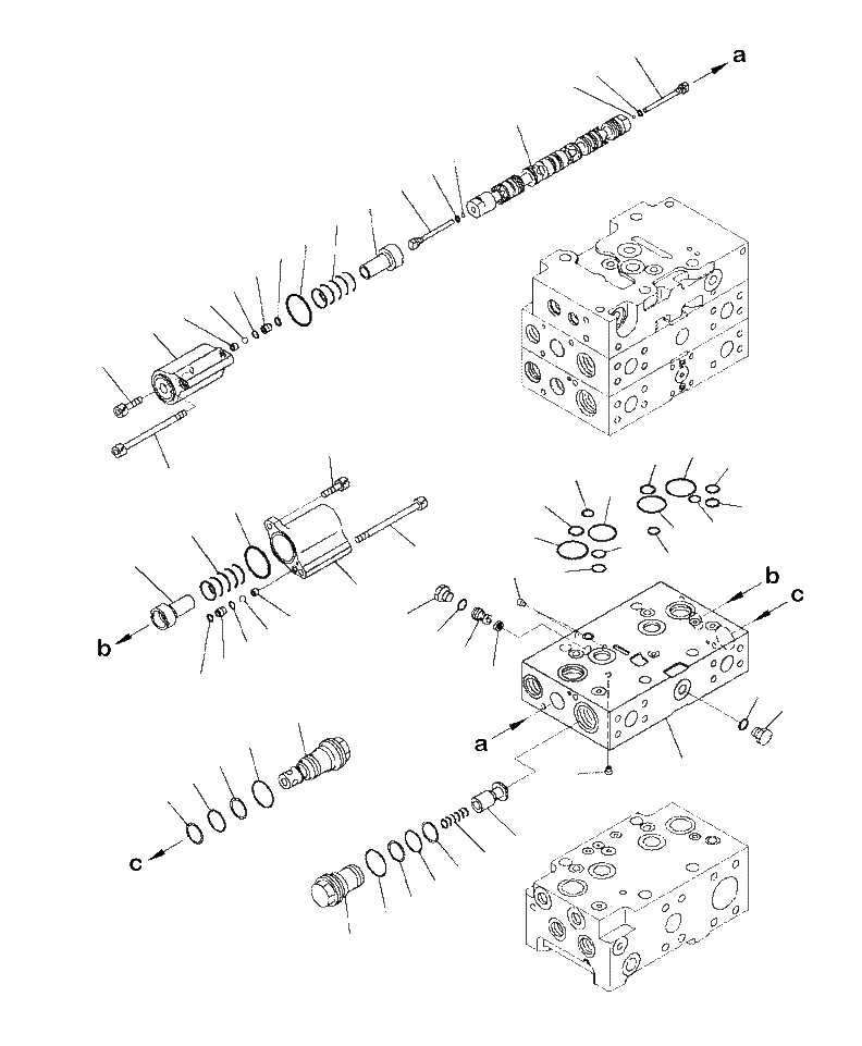 Схема запчастей Komatsu WA470-6 - H-A УПРАВЛЯЮЩ. КЛАПАН 2-Х СЕКЦИОНН. КЛАПАН (/8) ГИДРАВЛИКА