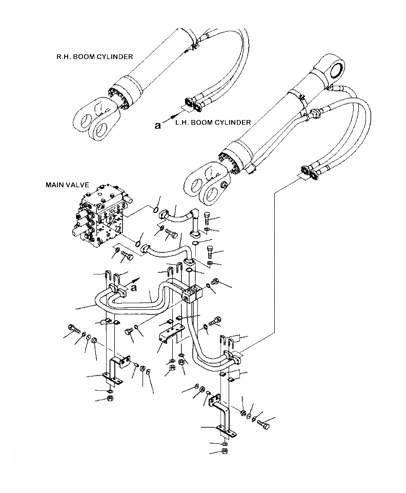 Схема запчастей Komatsu WA470-6 - H-A ГИДРОЛИНИЯ ЦИЛИНДР СТРЕЛЫ ГИДРАВЛИКА