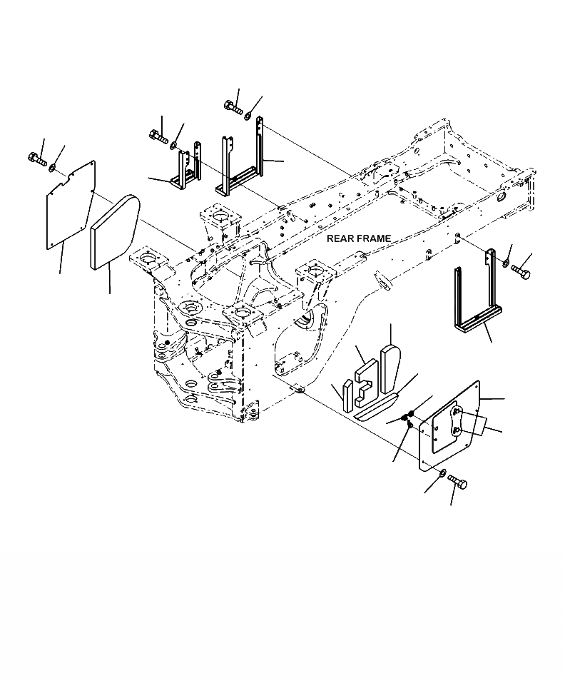Схема запчастей Komatsu WA470-6 - J9-A РАМА  ACCESS КРЫШКИ И ЗАДН. РАМА СТУПЕНИS ОСНОВНАЯ РАМА И ЕЕ ЧАСТИ