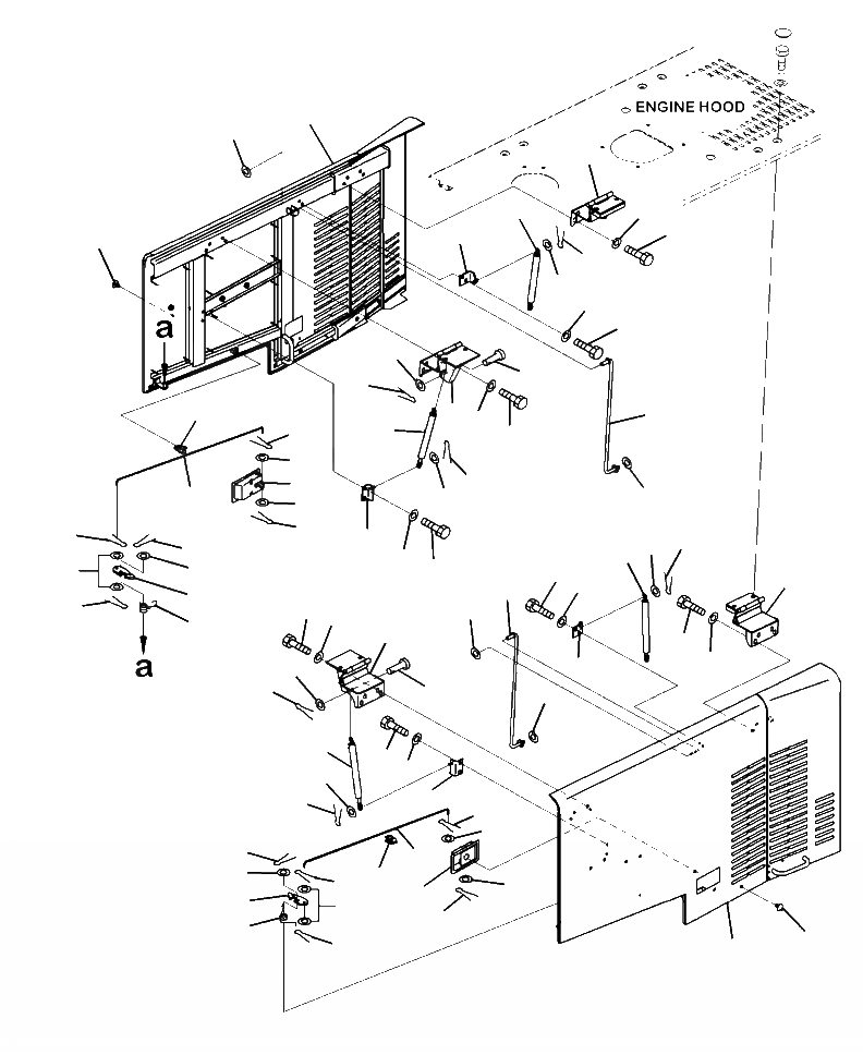 Схема запчастей Komatsu WA470-6 - M-A КАПОТ ДВИГАТЕЛЬ ACCESS ДВЕРЬS ЧАСТИ КОРПУСА