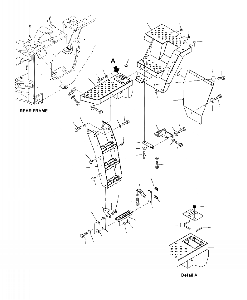 Схема запчастей Komatsu WA470-6 - M-A ENTRY ЛЕСТНИЦА ЛЕВ. ЧАСТИ КОРПУСА