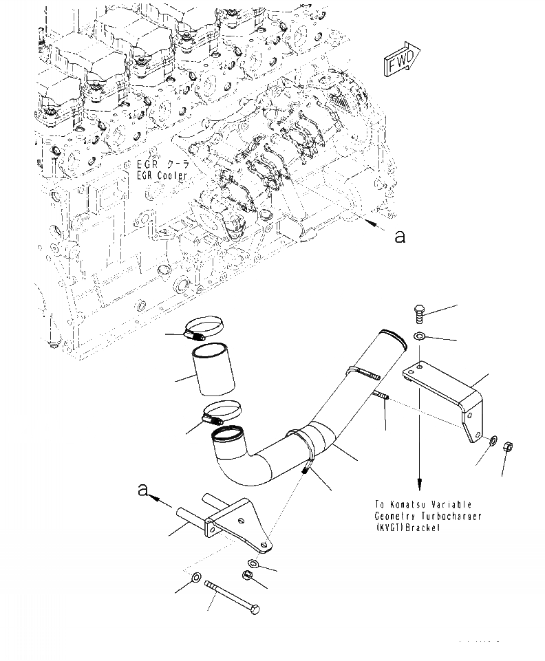 Схема запчастей Komatsu WA470-7 - A- ТРУБОПРОВОД ВПУСКА ВОЗДУХА ВОЗДУХОВОД ДВИГАТЕЛЬ