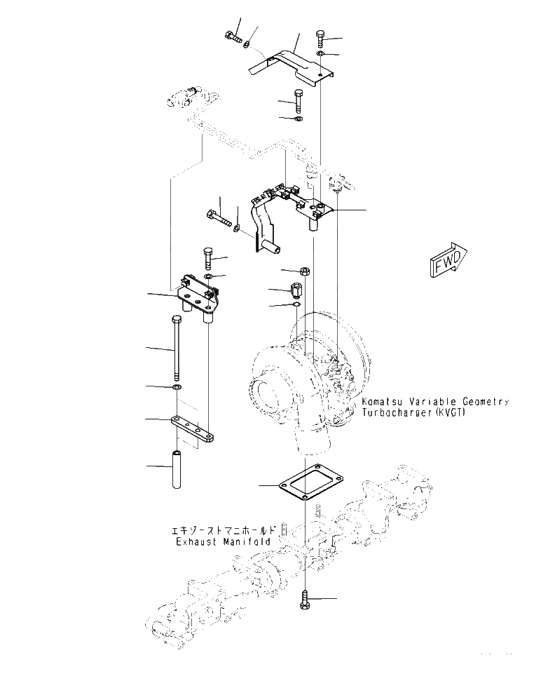 Схема запчастей Komatsu WA470-7 - A- KOMATSU РЕГУЛИР. GEOMETRY ТУРБОНАГНЕТАТЕЛЬ (KVGT) ЭЛЕМЕНТЫ КРЕПЛЕНИЯ ДВИГАТЕЛЬ