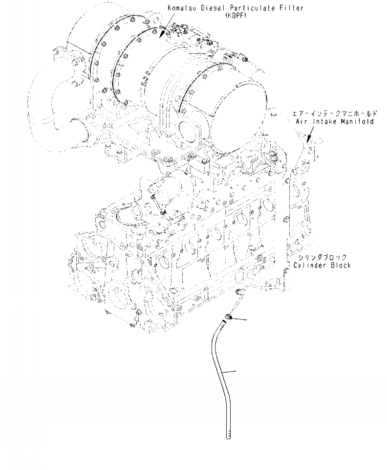 Схема запчастей Komatsu WA470-7 - B9999- KOMATSU DIESEL ЧАСТЬICULATE ФИЛЬТР. (KDPF) ШЛАНГИ И КРЕПЛЕНИЕ ДВИГАТЕЛЬ