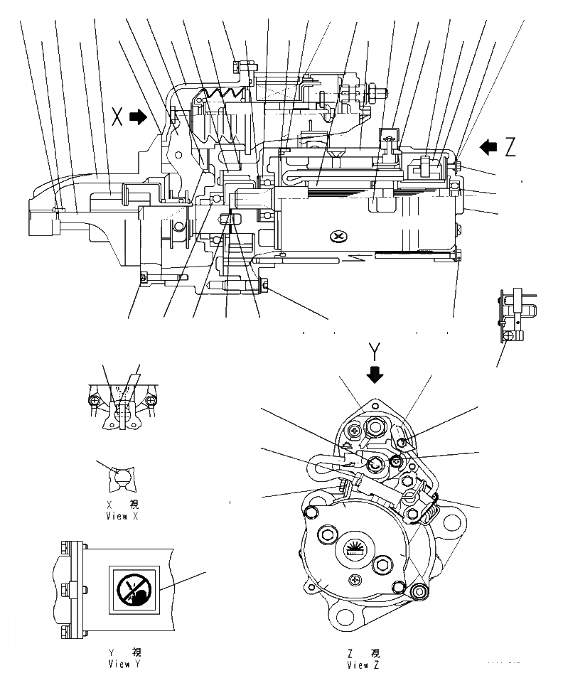 Схема запчастей Komatsu WA470-7 - A- СТАРТЕР 7. KW, ВНУТР. ЧАСТИ ДВИГАТЕЛЬ